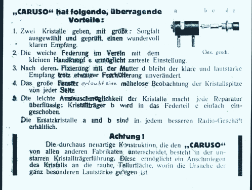 Caruso-Detektor-Apparat ; Silur Ges.m.b.H; (ID = 2120111) Crystal