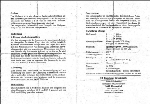 Leitungsprüfer LP1; Simeto, PGH; (ID = 1472658) Equipment