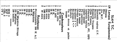 SLAM TC4 européen; Simplex, Le Matériel (ID = 1636318) Radio