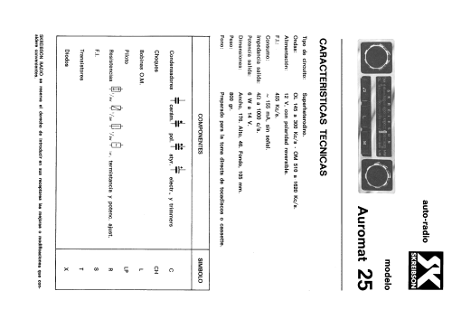 Auromat 25; Skreibson; Barcelona (ID = 2105207) Car Radio