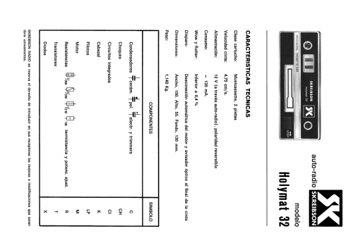 Holymat 32 Monoaural Cassette Car; Skreibson; Barcelona (ID = 2107667) R-Player