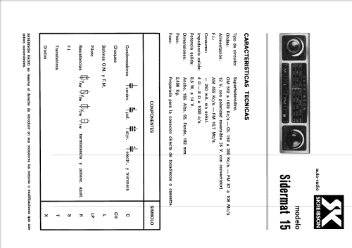 Sidermat 15; Skreibson; Barcelona (ID = 2102773) Car Radio