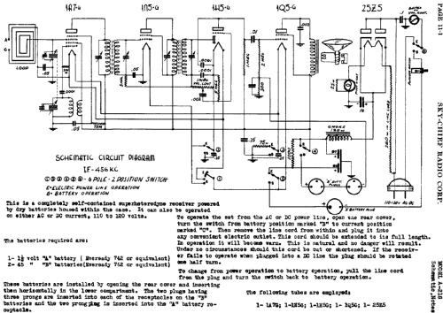 A-218 ; Sky-Chief Radio Corp (ID = 503899) Radio