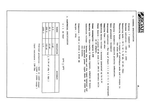 Digital Multimeter ME-521DX; Soar Corporation; (ID = 2636701) Equipment