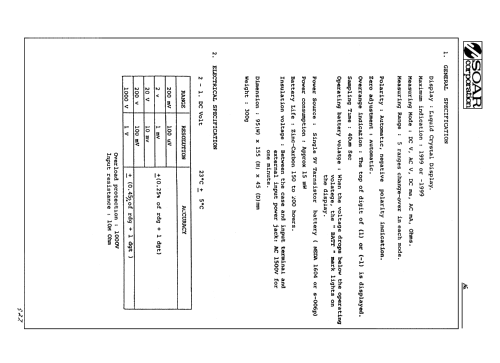 Digital Multimeter ME-522; Soar Corporation; (ID = 2637416) Equipment