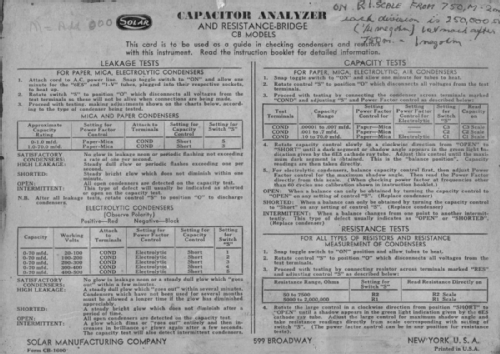 Capacitor Analyser CB-2-U; Solar Manufacturing, (ID = 2761612) Equipment