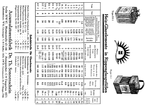 Radio-Heiz-Accumulator DS1; Sonnenschein, Berlin (ID = 1566607) Strom-V