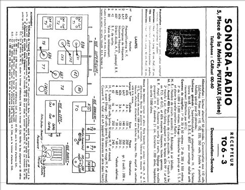 TO6; Sonora-Radio; Paris, (ID = 2215565) Radio