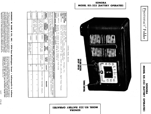 RX-223 ; Sonora Radio & Telev (ID = 840520) Radio