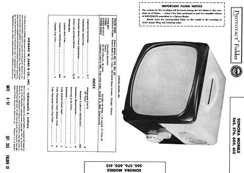 Television Receiver 576 ; Sonora Radio & Telev (ID = 1869983) Television