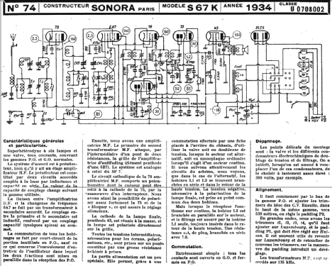 S67K; Sonora-Radio; Paris, (ID = 222684) Radio