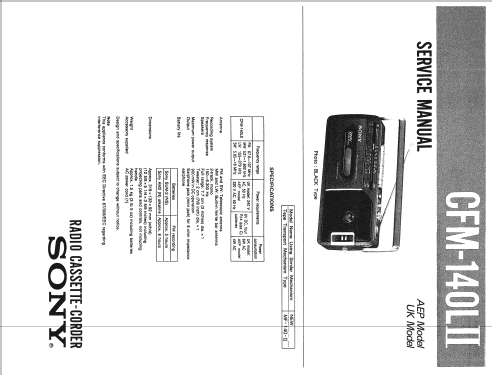 CFM-140LII ; Sony Corporation; (ID = 2329144) Radio