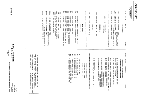 Compact Disc Player CDP-297; Sony Corporation; (ID = 2455577) Reg-Riprod