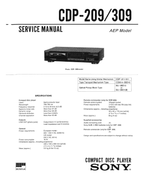 Compact Disc Player CDP-309; Sony Corporation; (ID = 2954095) Enrég.-R