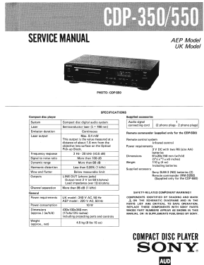 Compact Disc Player CDP-350; Sony Corporation; (ID = 2954099) Enrég.-R