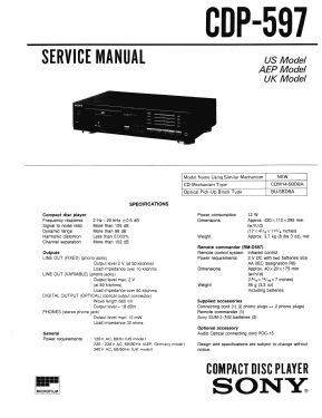 Compact Disc Player CDP-597; Sony Corporation; (ID = 2954109) R-Player