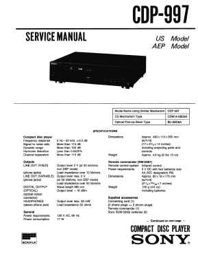 Compact Disc Player CDP-997; Sony Corporation; (ID = 2954112) Sonido-V