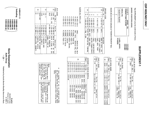 Compact Disc Player CDP-M27; Sony Corporation; (ID = 2457485) Enrég.-R