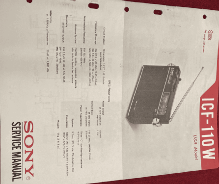 IC-11 3Band IC+FET ICF-110W; Sony Corporation; (ID = 2660821) Radio