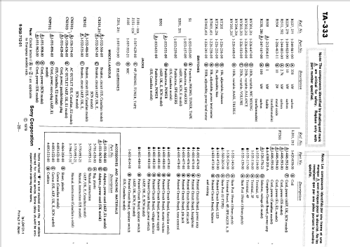 Integrated Stereo Amplifier TA-333; Sony Corporation; (ID = 2458254) Ampl/Mixer