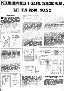 Quadradial Stereo Preamplifier TA-2240; Sony Corporation; (ID = 3090573) Ampl/Mixer