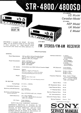 STR-4800; Sony Corporation; (ID = 3118863) Radio