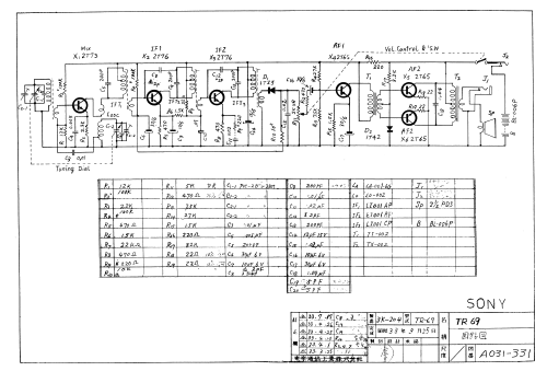 Transistor TR-69; Sony Corporation; (ID = 2417871) Radio