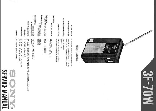 8 Transistor 3F-70W; Sony Corporation; (ID = 1341412) Radio