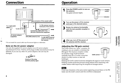 AM/FM Active Antenna AN-10; Sony Corporation; (ID = 1002216) Antenna