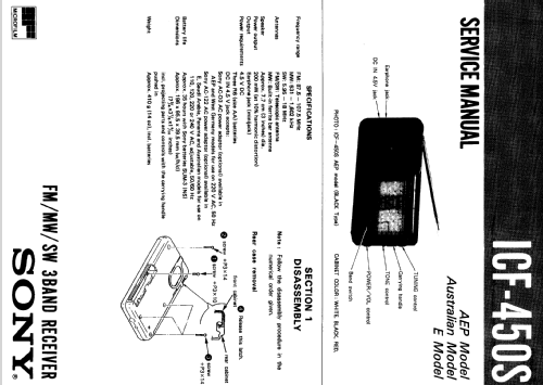 3Band Receiver ICF-450S; Sony Corporation; (ID = 385571) Radio