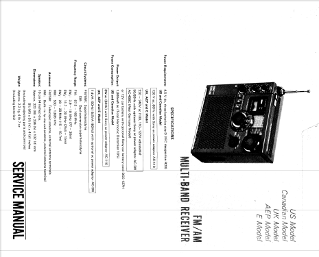 FM/AM Multi Band Receiver ICF-5900W; Sony Corporation; (ID = 556104) Radio