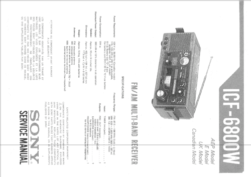 ICF-6800W; Sony Corporation; (ID = 1259971) Radio