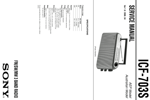 ICF-703S; Sony Corporation; (ID = 1074660) Radio