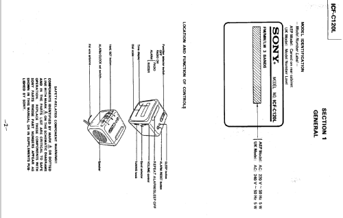 ICF-C120L; Sony Corporation; (ID = 549535) Radio