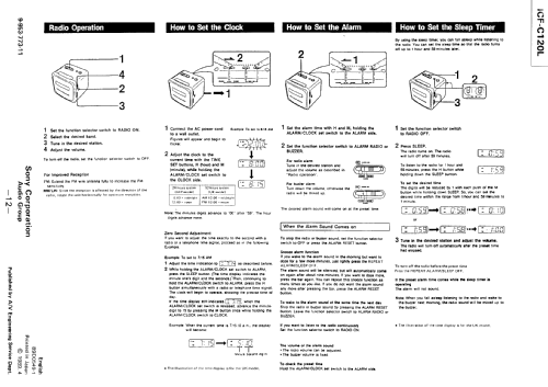 ICF-C120L; Sony Corporation; (ID = 549536) Radio