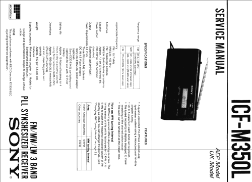 ICF-M350L; Sony Corporation; (ID = 970406) Radio