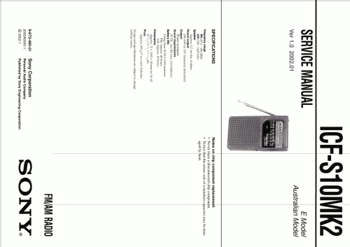 Radio Sony ICF-S10MK2, Radio portatile., Hytok