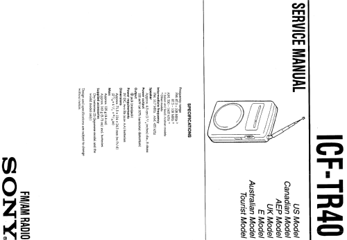 ICF-TR40; Sony Corporation; (ID = 1067304) Radio