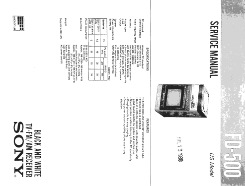 Mega Watchman FD-500; Sony Corporation; (ID = 2088934) TV Radio
