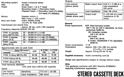 Stereo Cassette Deck TC-K620; Sony Corporation; (ID = 1911438) R-Player