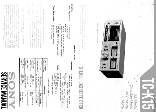 TC-K15; Sony Corporation; (ID = 661298) Reg-Riprod