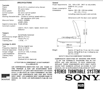 Turntable PS-LX330P; Sony Corporation; (ID = 1199246) R-Player