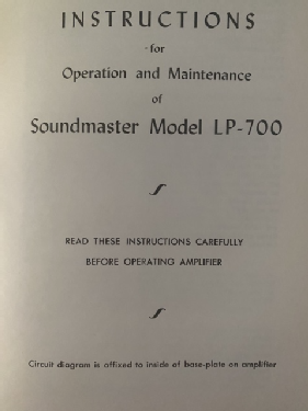 LP-700-12 ; Soundmaster (ID = 2785225) Ampl/Mixer