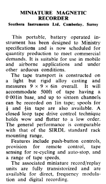 Miniature Magnetic Recorder ; Southern Instruments (ID = 2713212) R-Player