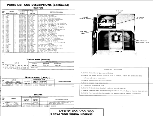 Sparton 1005 Ch= 8-57; Sparks-Withington Co (ID = 550807) Radio