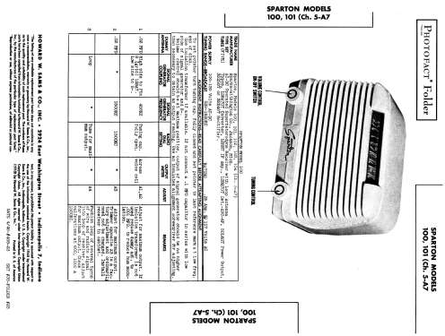 Sparton 100 Ch= 5-A7; Sparks-Withington Co (ID = 968292) Radio