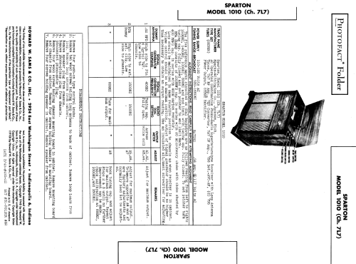 Sparton 1010 Ch= 7L7; Sparks-Withington Co (ID = 957635) Radio