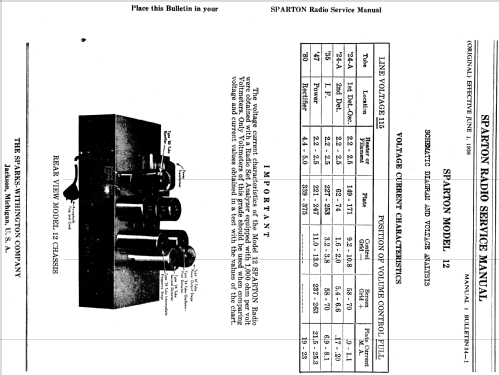 Sparton 12 ; Sparks-Withington Co (ID = 1350175) Radio