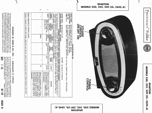 Sparton 230 Ch= 5A10; Sparks-Withington Co (ID = 982664) Radio