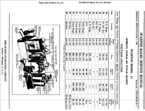 Sparton 27 ; Sparks-Withington Co (ID = 1365935) Radio